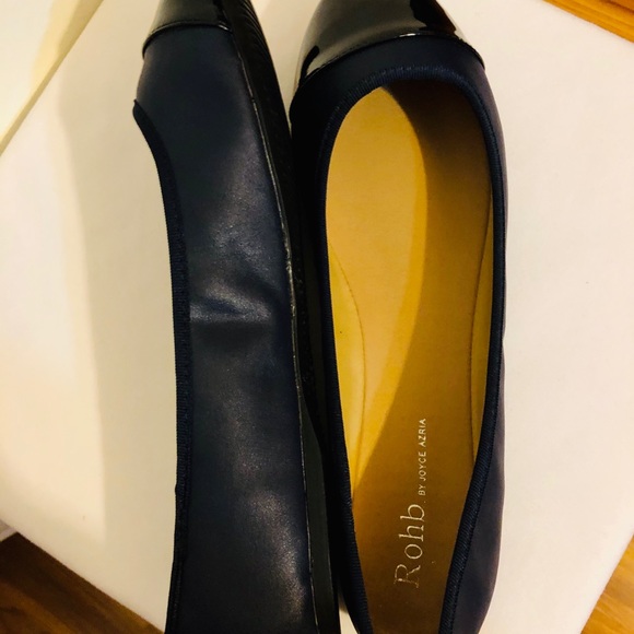 ROHB by Joyce Azria blue/black toe ballet flats - Picture 5 of 10